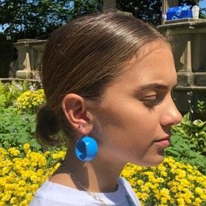 Vintage Sky Blue Chunky Hoops